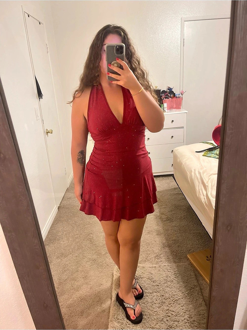 Burgundy Mini Dress